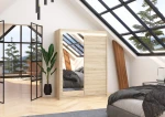 Spinta ADRK Furniture su LED apšvietimu Bianco 150, smėlio