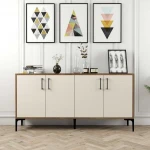 TV staliukas Kalune Design CREAM Konsolė Kiev 160 - Walnut, Kreminis