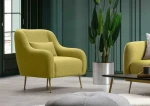 Fotelis Kalune Design Sparnuotoji kėdė Sevilla Armchair - Geltona