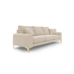 Trivietė sofa Larnite, 222x102x90 cm, šviesiai ruda