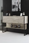 Konsolė Luxe Travertine, juoda