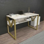 Kalune Design Darbo stalas Lona - Baltas, Gold