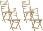 Beliani rinkinys 4 medinės kėdės aukso MACHIAS