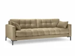 Sofa Micadoni Home Mamaia 4S, juoda/smėlio spalvos