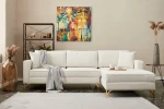 Hanah Home Kampinė sofa Berlin Right - Kreminis, Gold