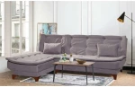 Hanah Home Kampinė sofa-lova Kelebek Köşe Left - Pilkas