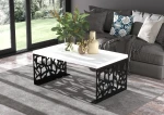 Kavos staliukas ADRK Furniture Semara 100x60cm, baltas/juodas