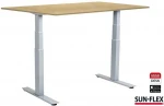 Reguliuojamo aukščio stalas SUN-FLEX®EASYDESK ADAPT, elektrinis, dviejų variklių, baltas rėmas, 140x80 cm, baltas stalviršis