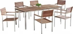 Lauko baldų komplektas Beliani Sodo rinkinys medinis stalas ir 6 kėdės VIAREGIO