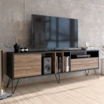 TV staliukas Kalune Design Televizoriaus stovas Mistico (180) - Walnut, Juodas