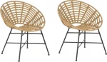 Shumee rinkinys iš 2 rotango kėdės šviesiai rudos ACERRA