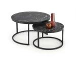 JAVA set of 2 c. tables, juodas marble / juodas