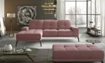Kairinės kampinės sofos ir pufo komplektas Eltap Torrense, rožinis