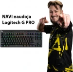 Žaidimų klaviatūra Logitech G Pro X TKL Lightspeed, US išdėstymas, Juodos spalvos