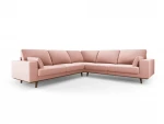 Simetrinė velvet sofa Hebe, 5 sėdimos vietos, rožinė