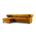 Kairinė kampinė sofa Lapis, 278x150x80 cm, geltona