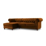 Kairinė kampinė sofa Lapis, 278x150x80 cm, ruda