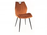 4-ių valgomojo kėdžių komplektas Signal Arco Velvet, oranžinis/juodas