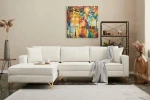 Hanah Home Kampinė sofa Berlin Left - Kreminis, Gold