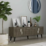 TV staliukas Kalune Design TV stalas Moda - Walnut, Sidabrinis