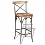 Baro kėdė, masyvi perdirbta mediena, 42x42x110 cm