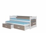 Vaikiška lova Adrk Furniture Tiarro 80x180 cm su šonine apsauga, balta/šviesiai ruda