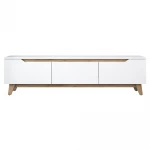 TV staliukas Asir, 180x49x35 cm, baltas/smėlio spalvos