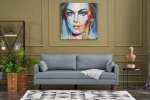 Kalune Design 3 vietų sofa Bella Soft Üçlü Koltuk - Mėlyna