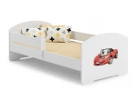 Lova ADRK Furniture Pepe Barrier Red Car, 160x80 cm, balta