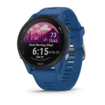 Išmanusis laikrodis Garmin Forerunner 255, Juodos spalvos apvadas su mėlynos spalvos silikoniniu dirželiu, 46mm