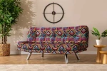 Hanah Home 3 vietų sofa-lova Misa Small Sofabed - Patchwork