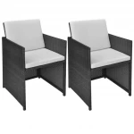 Valgomojo kėdės, 2 vnt., juodos, 52x56x85 cm, poliuretanas