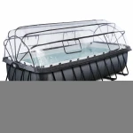 Karkasinis baseinas su smėlio filtru, stogeliu ir šilumos siurbliu Exit Leather 540x250x122 cm, juodas