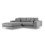 Kairinė kampinė sofa Jog, 286x242x90 cm, pilka
