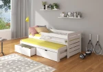 Vaikiška lova ADRK Furniture Tomi su šonine apsauga, 80x180 cm, balta