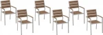 Beliani Sodo rinkinys 6 kėdės rudos spalvos VERNIO