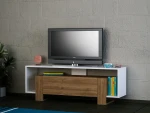 TV staliukas Kalune Design TV stalas Mery - Baltas, Walnut