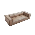 Trivietė odinė sofa Agawa, 227x100x68 cm, smėlio