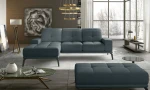 Kairinės kampinės sofos ir pufo komplektas Eltap Torrense, mėlynas
