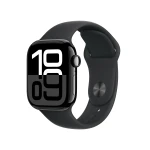 Apple Watch Series 10 GPS + Cellular 42mm Jet Black Aluminium Case with Black Sport Band - S/M MWX63ET/A