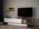 TV staliukas Kalune Design Televizijos vienetas Asos - Baltas, Walnut