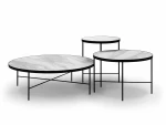 3-jų kavos staliukų komplektas Interieurs86 Orsay, baltas/juodas
