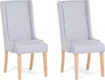 Beliani 2 valgomųjų kėdžių komplektas lengvas pilkas CHMBERS
