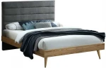 Lova Bed ROMAN with mattress HARMONY TOP 160x200cm, pilkas