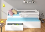 Vaikiška lova ADRK Furniture Tiarro su šonine apsauga ir čiužiniu, 90x200 cm, balta