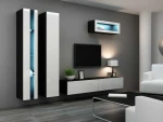 Cama Living room cabinet set VIGO NEW 2 juodas/baltas gloss