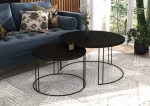 Kavos staliukų komplektas ADRK Furniture Etta, juodas