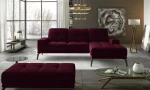 Dešininės kampinės sofos ir pufo komplektas Eltap Torrense, tamsiai raudonas