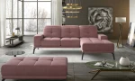 Dešininės kampinės sofos ir pufo komplektas Eltap Torrense, rožinis