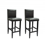 Modernios juodos dirbtinės odos baro kėdės, 2 vnt.